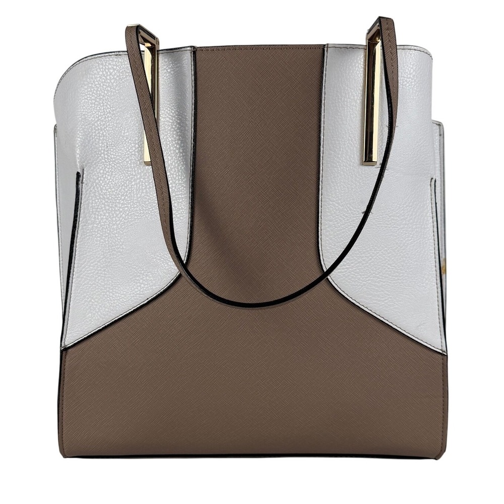 Neiman Marcus Color Block Tote Bag Shopper‎ Satchel Handbag Carryall Purse